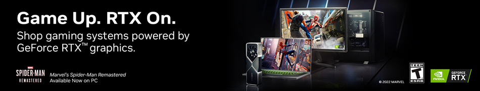 Game Up. RTX On. Shop gaming systems powered by GeForce RTX graphics. Shop Now