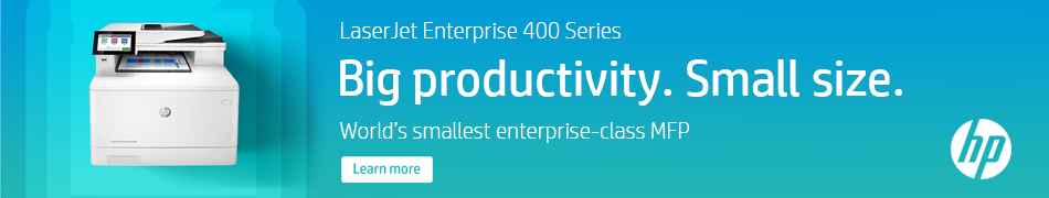HP LaserJet Enterprise 400 Series. Big Productivity. Small size. World's smallest enterprise-class MFP - LEARN MORE
