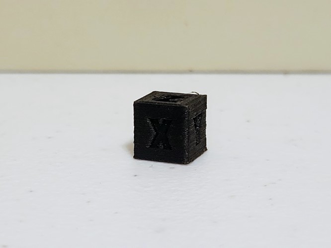 a nylon printed calibration cube