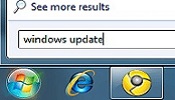 Windows 7 Start Search Box, Windows Update