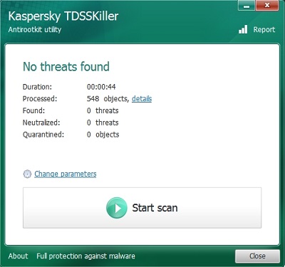 Kaspersky TDSSKiller, Scan Results