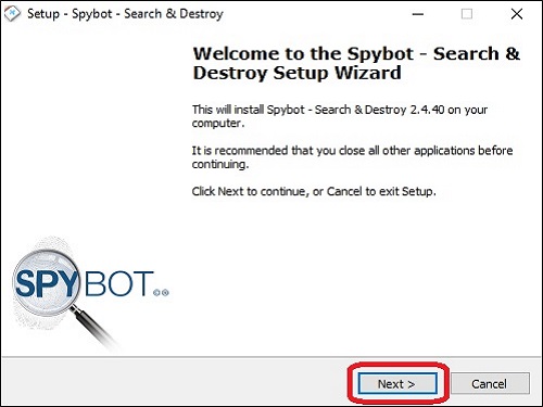 Spybot Program Setup Wizard