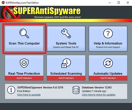 SUPERAntiSpyware Free Edition, Scan This Computer