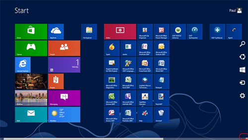 Windows 8 Start Screen, Charms