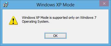 Windows XP Mode Error