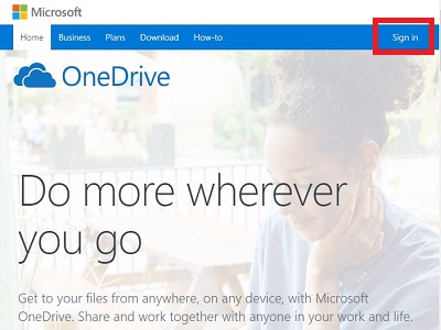 OneDrive Sign In Page