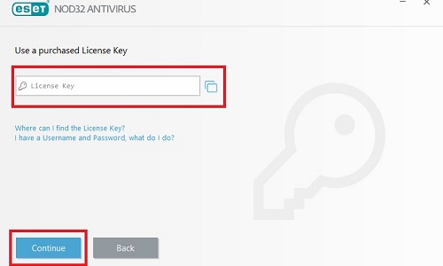 ESET Activation purchased License Key