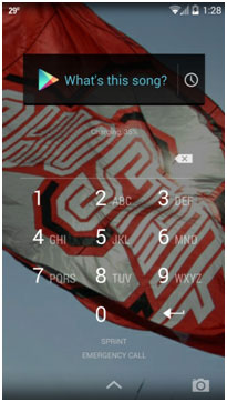 Android Lock Screen Widget Displayed
