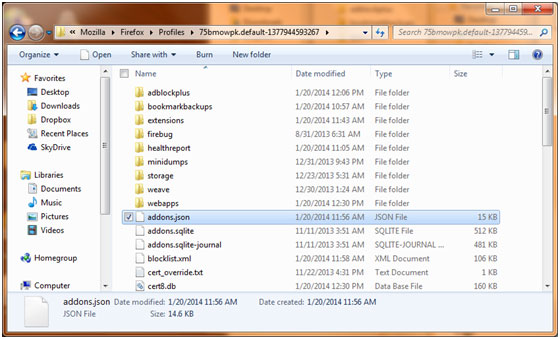 Windows Explorer Firefox Profiles