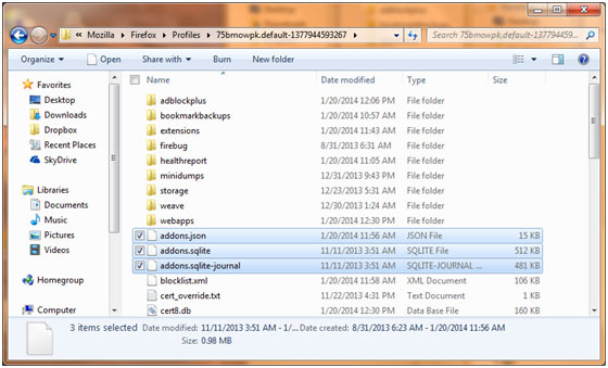 Windows Explorer Firefox Profiles