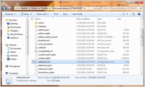 Windows Explorer Firefox Profiles