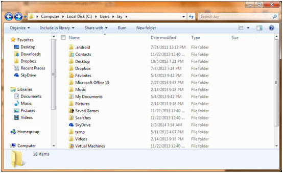 Windows 7 Explorer Folders
