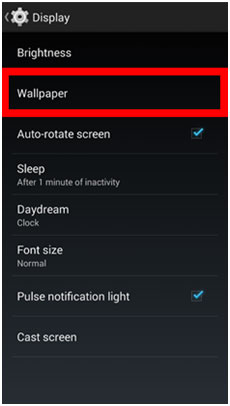 Android Display Settings, Wallpaper