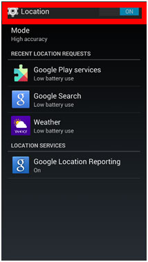 Android Location Services Toggle On Off