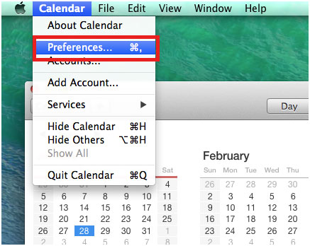 calendar, preferences