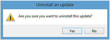 Windows 8 Uninstall an Update