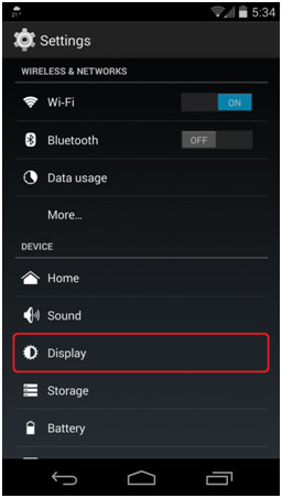 Android Settings, Display