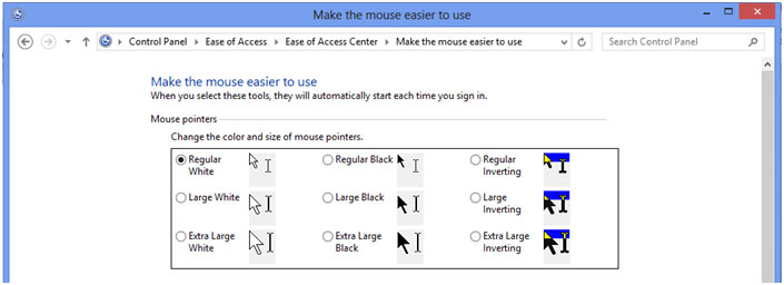 change cursor color windows 8