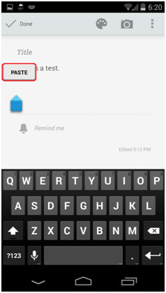 Android Desktop, Paste Selected Text