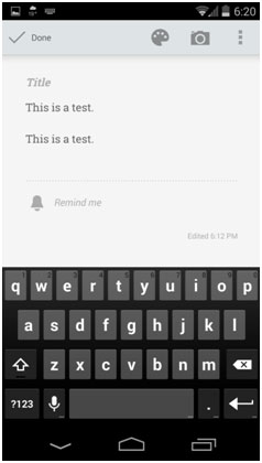 Android Desktop, Pasted Text