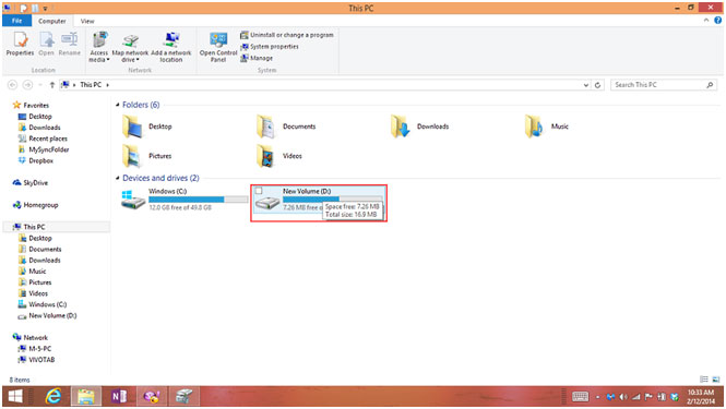 File Explorer, Verify Drive