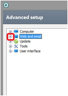 advanced setup web and email