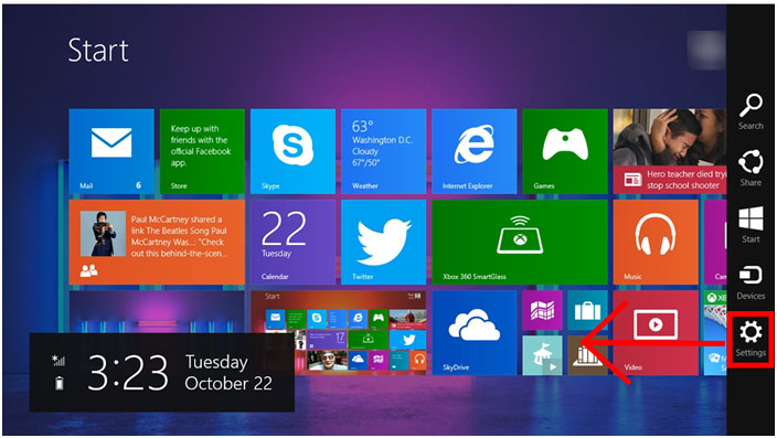Windows 8.1 Desktop, Charms