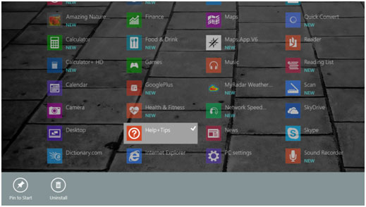 Windows 8.1 Start Screen, Apps