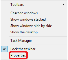 Windows Start Menu, Properties
