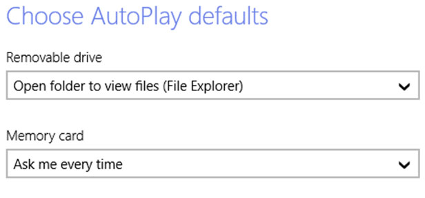 AutoPlay Defaults