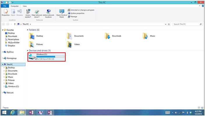 Windows File Explorer, C Drive