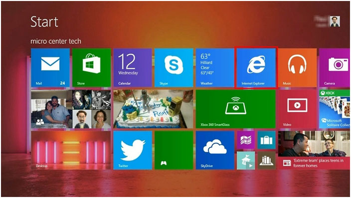 Windows 8 Desktop, Internet Explorer