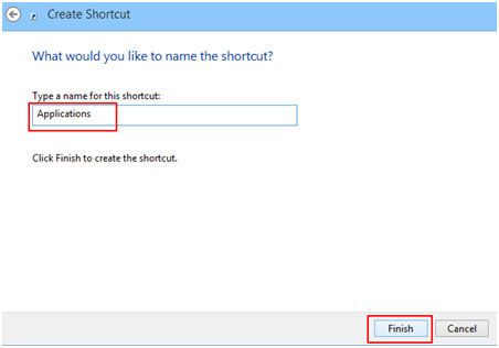 Create Shortcut Wizard