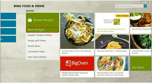 Food and Drink App, Browse Recipes