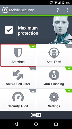 ESET Mobile Security, Antivirus