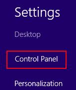Settings, Control Panel