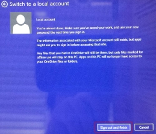 Windows 8.1 Accounts, Sign In and Finish