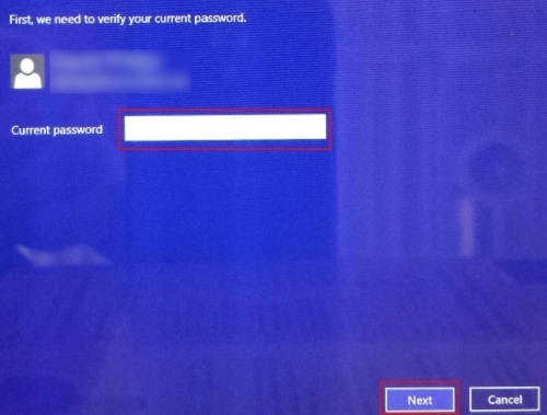 Windows 8.1 Account, Enter Password