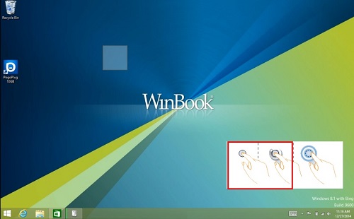 WinBook Tablet Desktop, Press and Hold
