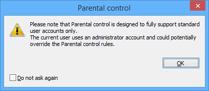 ESET Parental Control Notification