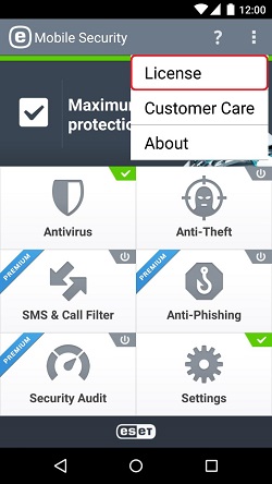 ESET Mobile Security, License