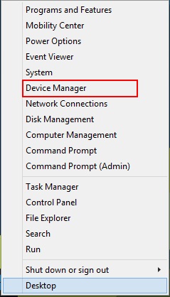 Windows 8 Quick Access Menu Device Manager