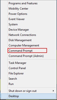 Windows 8 Quick Access Menu Command Prompt