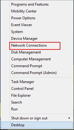 Windows 8 Quick Access Menu Network Connections