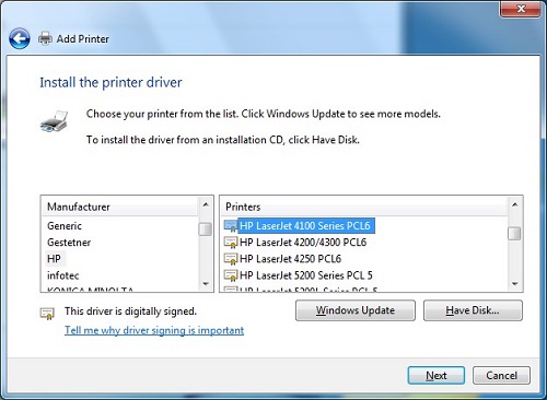 Installing Printer Driver