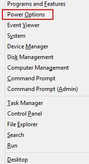 Windows 8 Quick Access Menu, Power Options