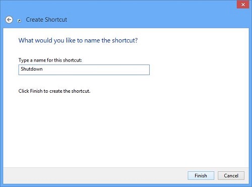 Create Shortcut Wizard, Name