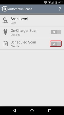 ESET Automatic Scan, Toggle Scheduled Scan