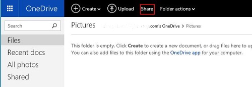OneDrive Actions, Share