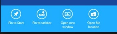 Windows 8.1 App Options Menu